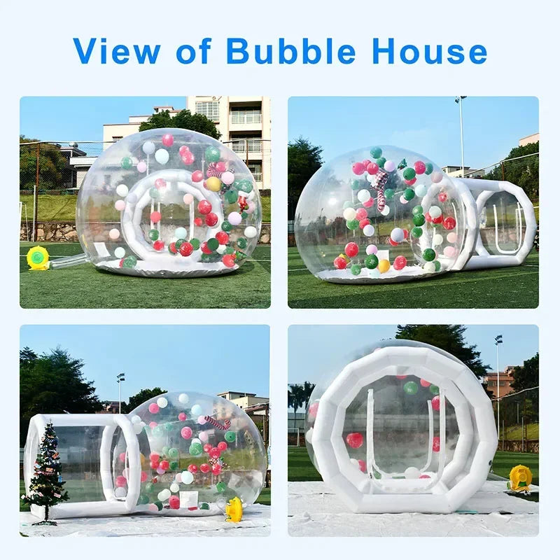 Bulle gonflable transparente utilisée comme arrière-plan photo