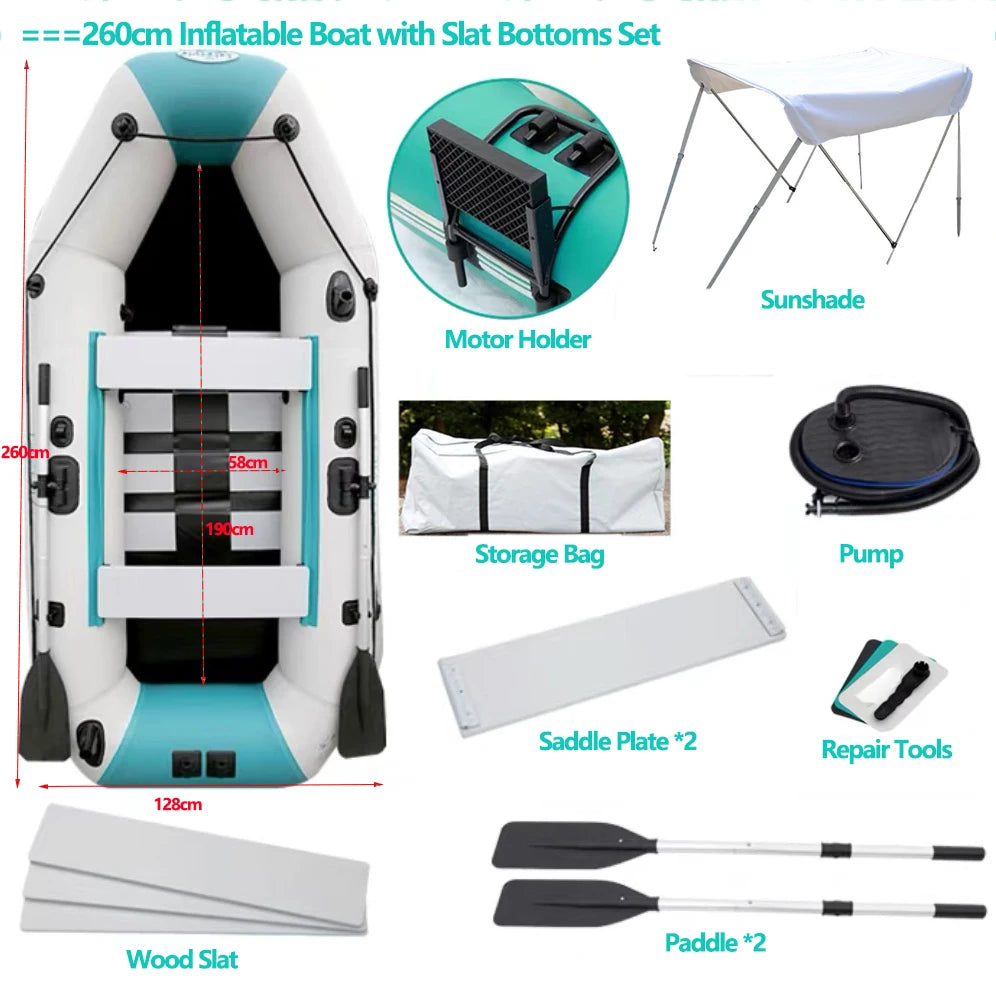 Vue d'ensemble du bateau gonflable pont PVC
