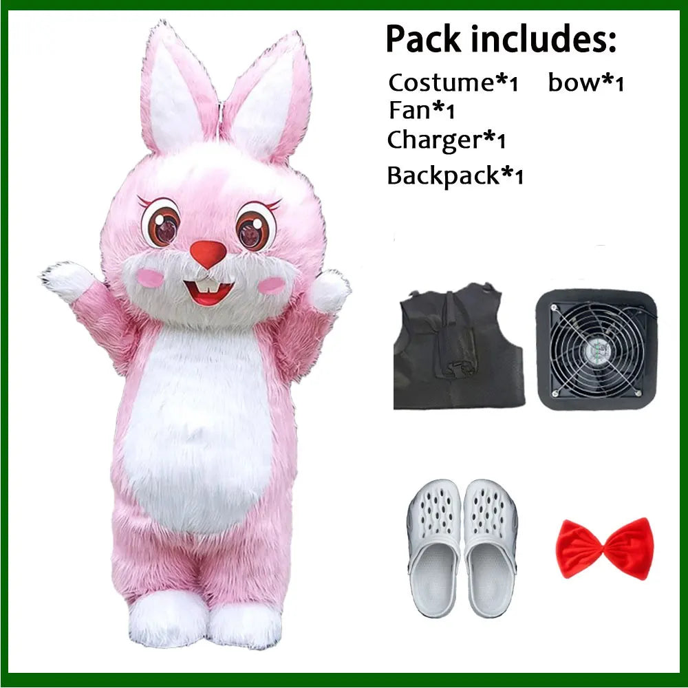 Costume gonflable panda ours polaire porté en extérieur 20