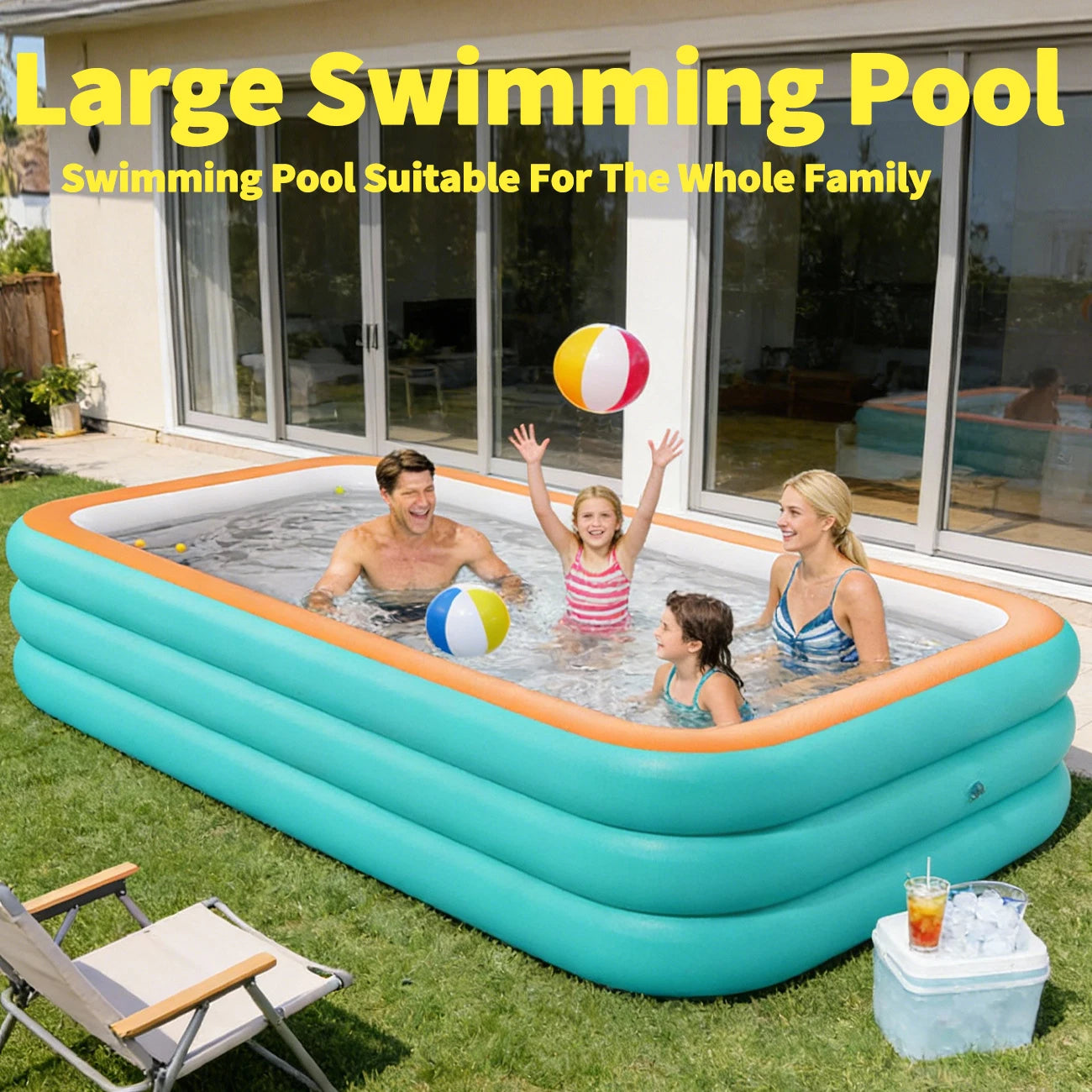 Piscine gonflable familiale grande taille PVC épais jardin