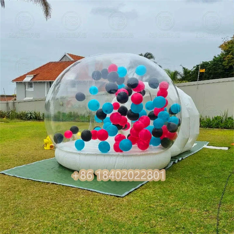 Vue intérieure de la bulle gonflable transparente pour événement
