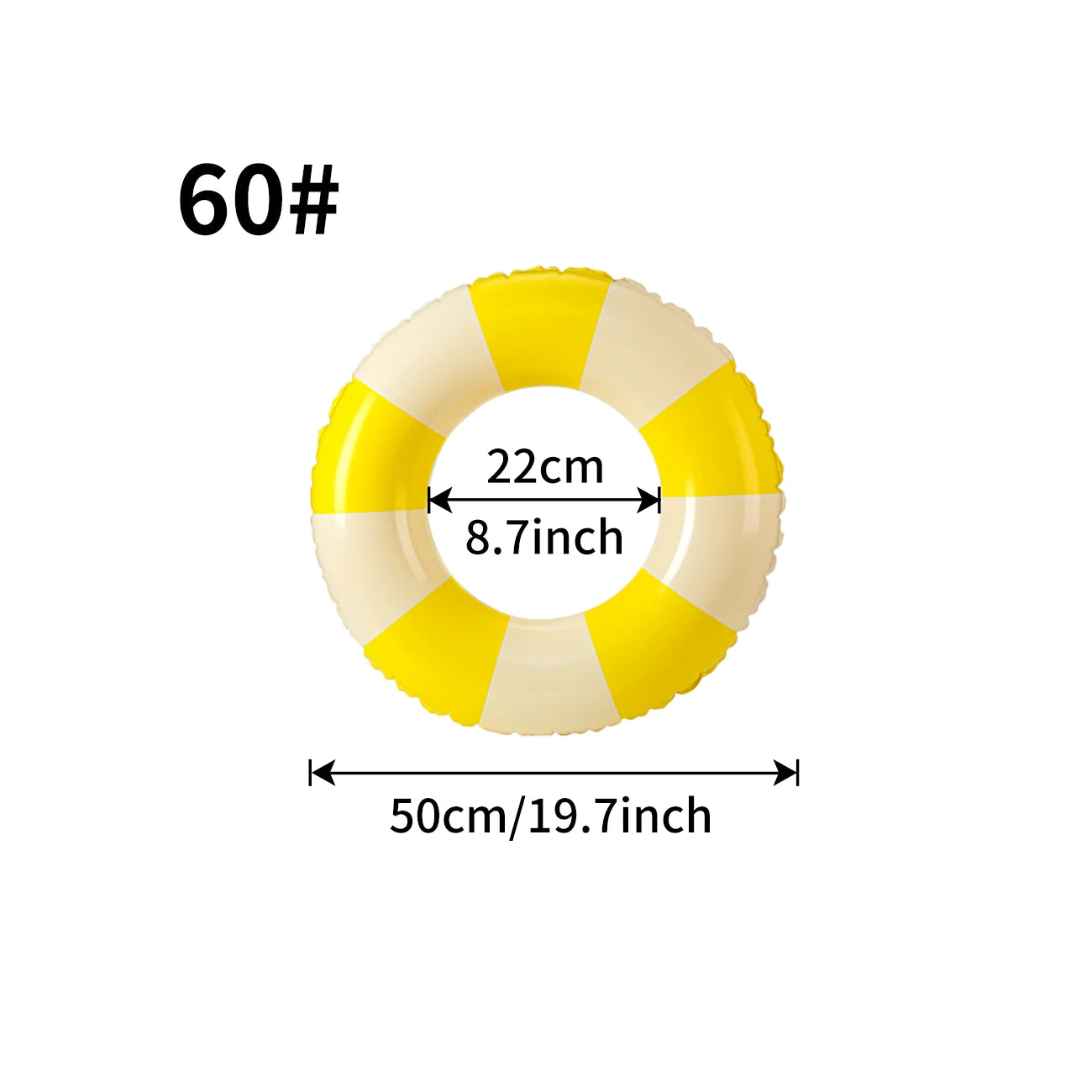 Flotteur piscine anneau rayué couleurs vives