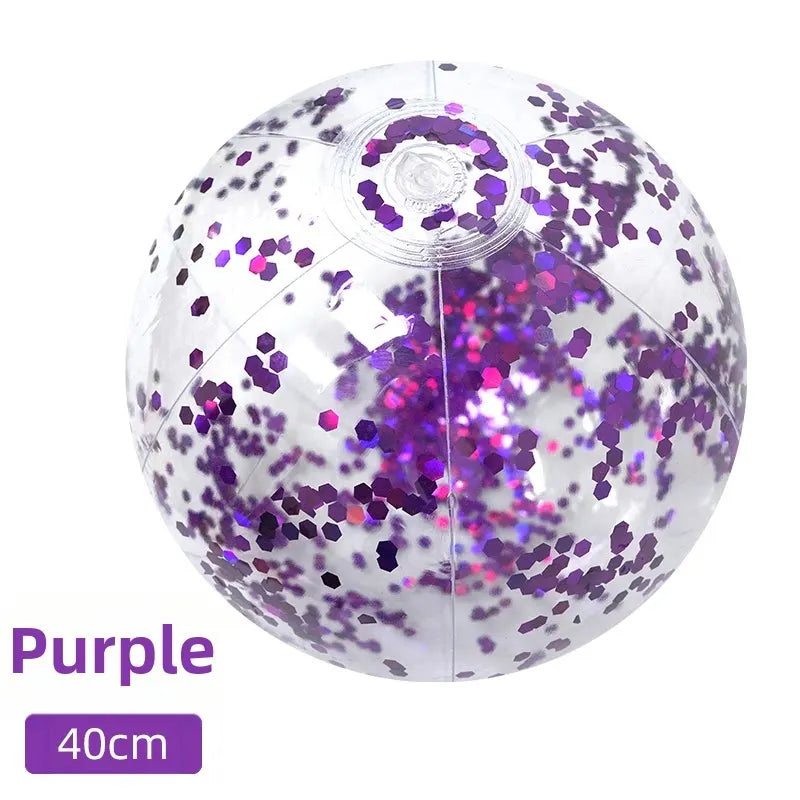 Détail surface pailletsée transparente ballon gonflable PVC