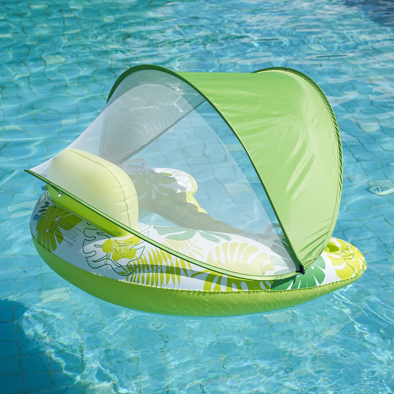 Bouée Gonflable Fauteuil Pare-Soleil coloris vert