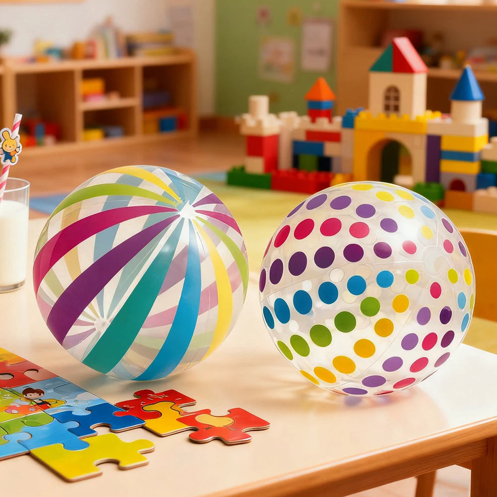 Ballon gonflable transparent à pois pour la piscine