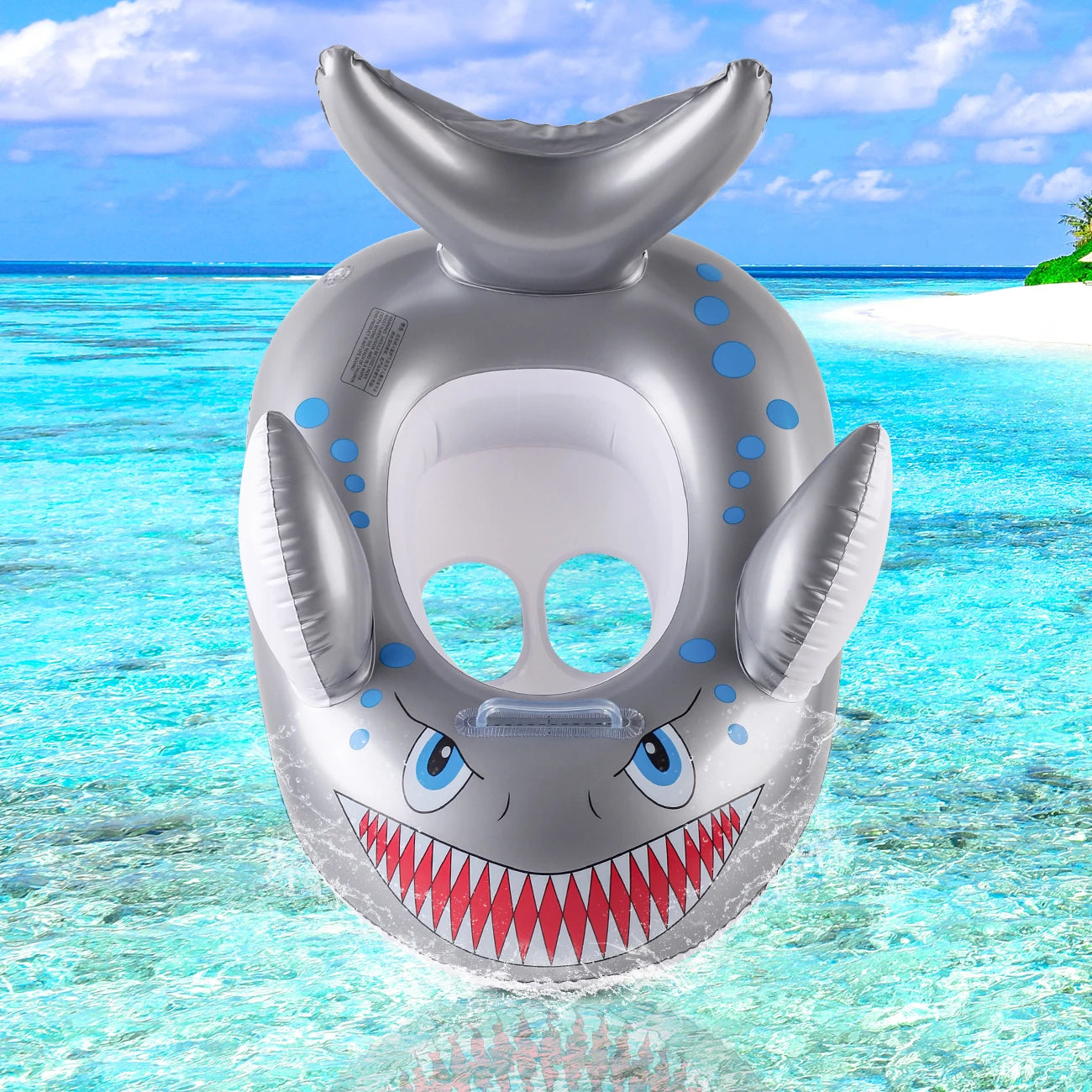 Bouée gonflable anneau requin gris natation piscine