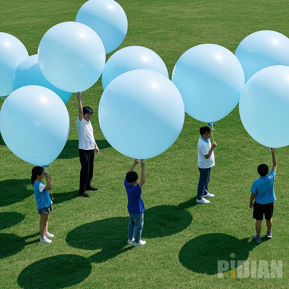 Ballon gonflable macaron coloris bleu
