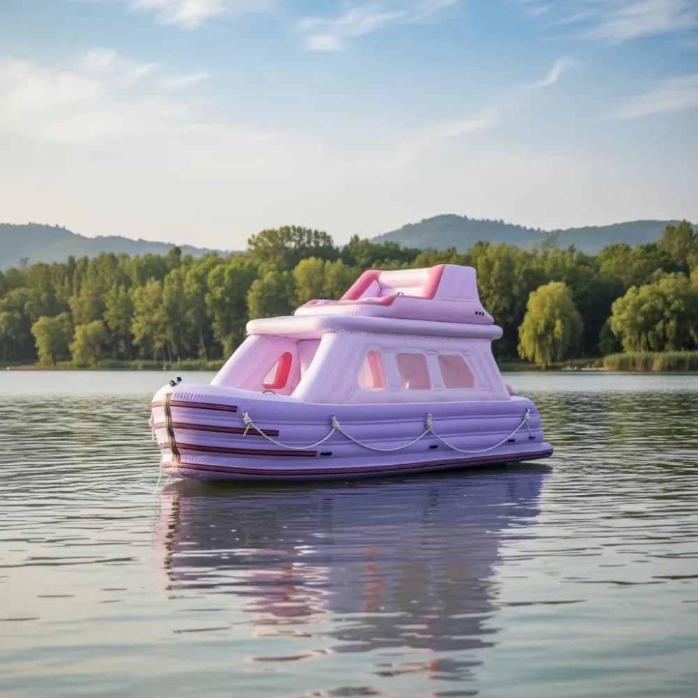 Plateforme Flottante Gonflable Fête Double Pont - détail des fixations