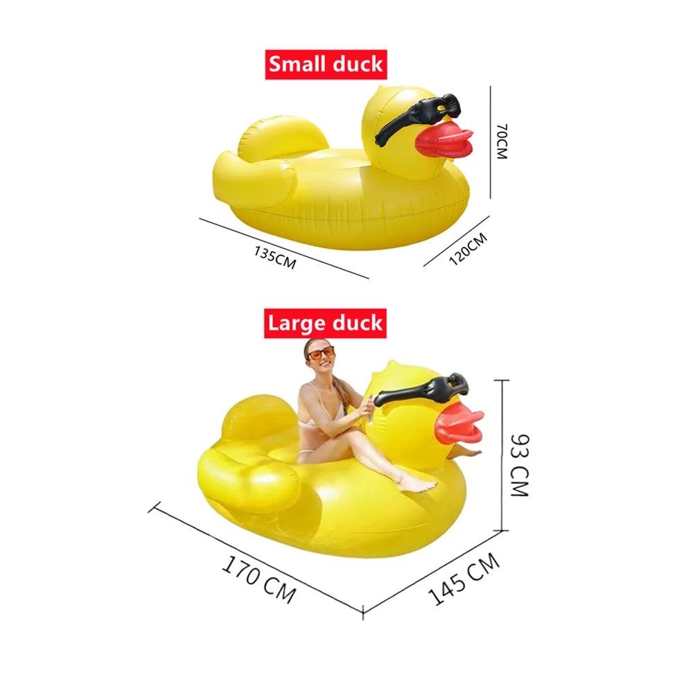 Détail de la forme canard du canapé gonflable