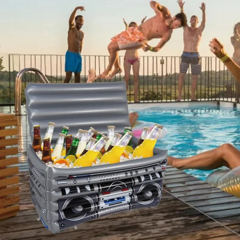 Bar gonflable piscine avec boissons et collations