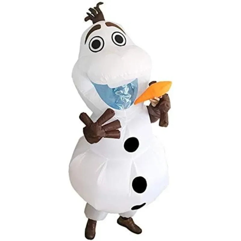 Costume gonflable bonhomme de neige lors d'une fête