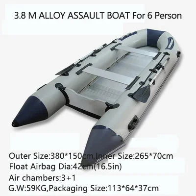 Bateau gonflable aluminium plié pour le transport