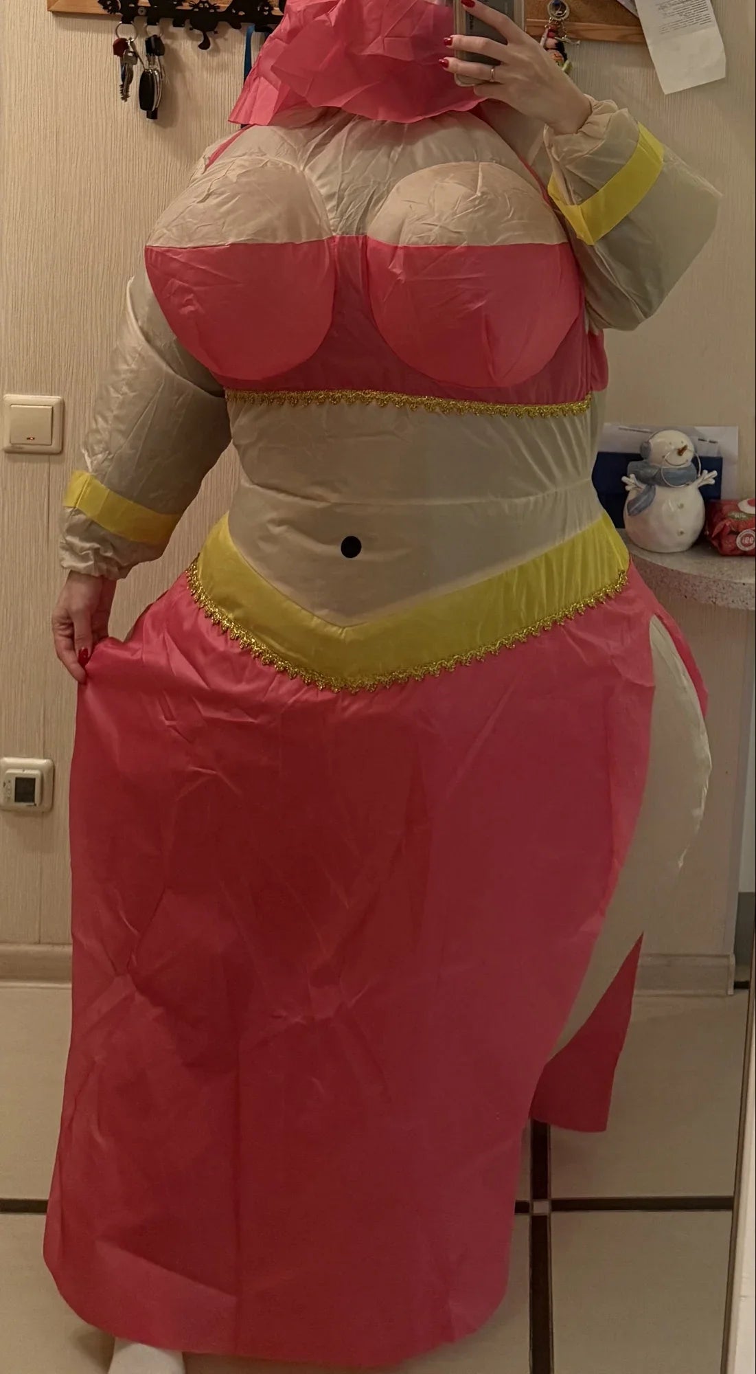 Costume gonflable danseuse arabe porté pour une fête d'Halloween