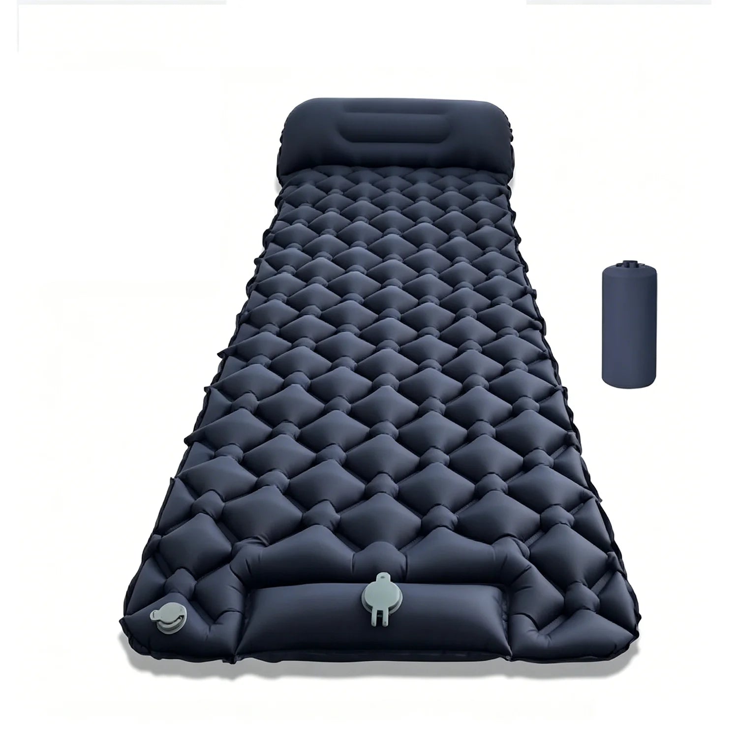 Matelas de camping gonflable pompe intégrée installation en camping