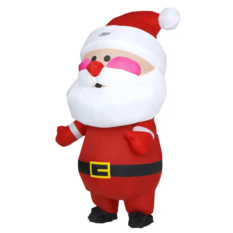 Costume gonflable Père Noël vue latérale gonflé