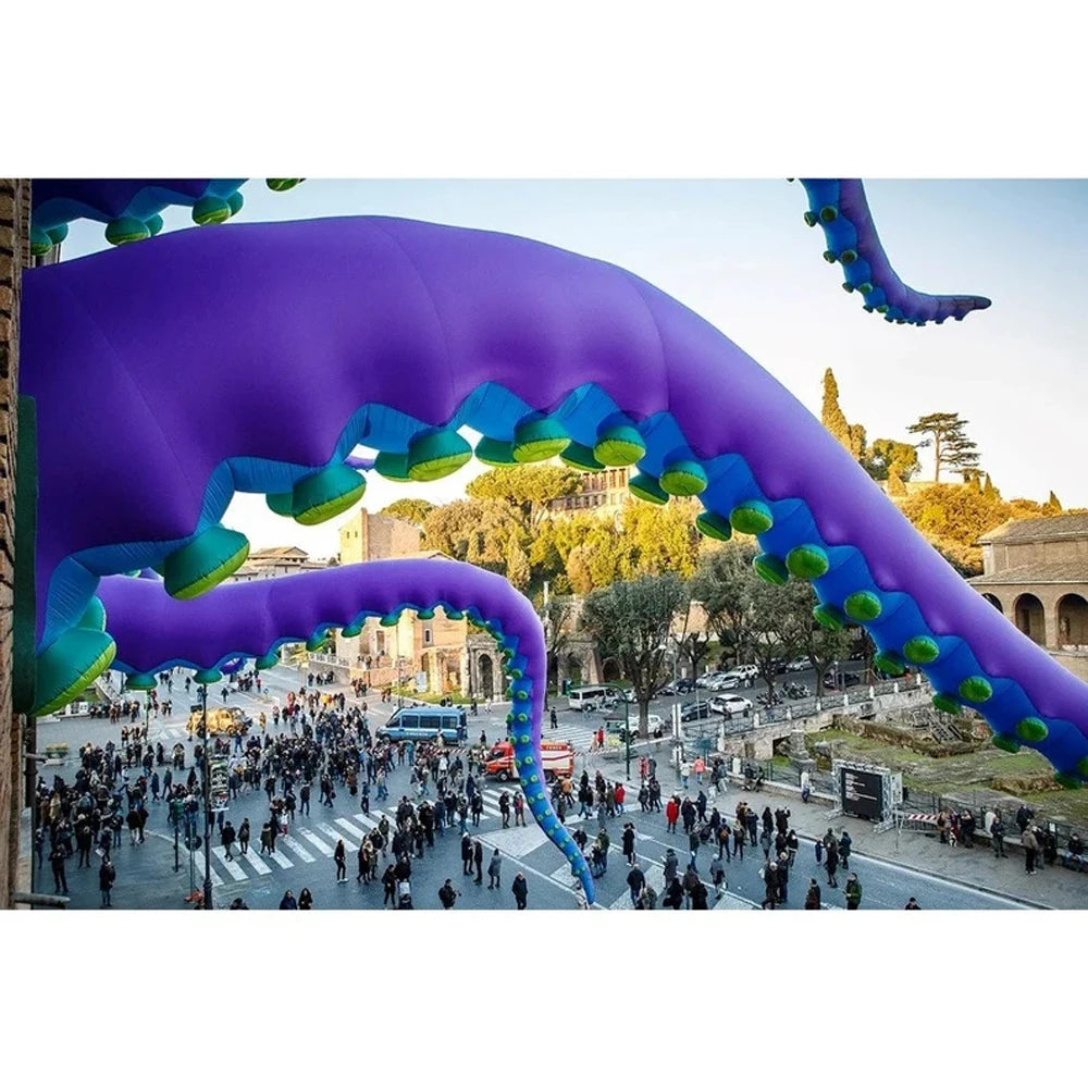 Décoration gonflable tentacule poulpe violet pour Halloween