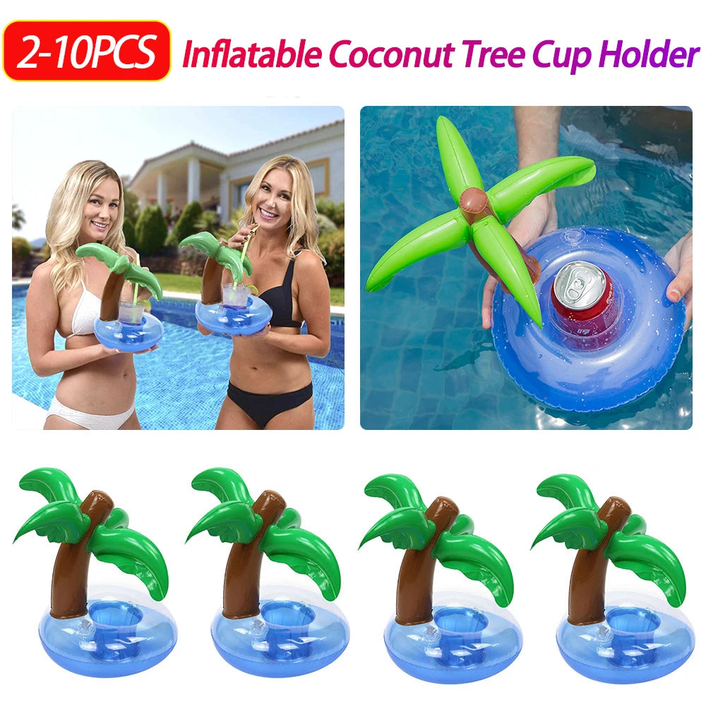 Porte-gobelet gonflable noix de coco flottant sur l'eau