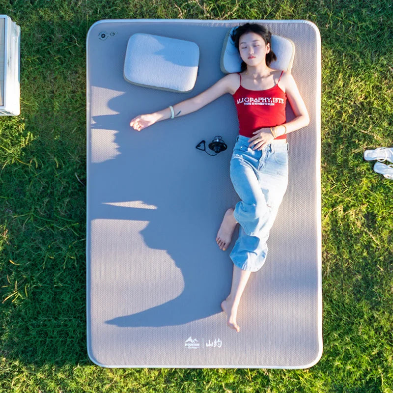 Détail du tissu PVC du matelas gonflable