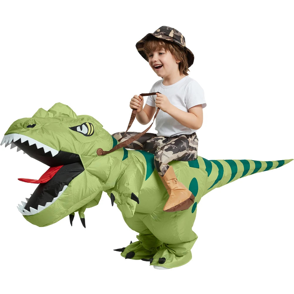 Costume gonflable dinosaure vert taille adulte