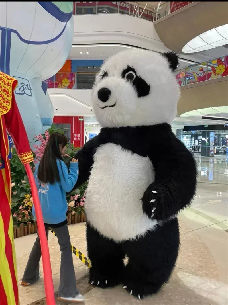 Costume gonflable panda géant vue de face
