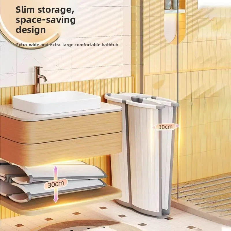 Baignoire gonflable bébé pliée pour le rangement