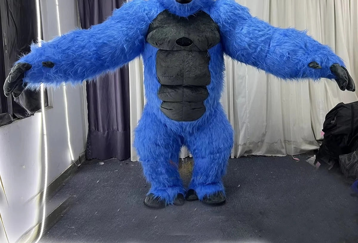 Costume gonflable gorille avec ventilateur et gilet