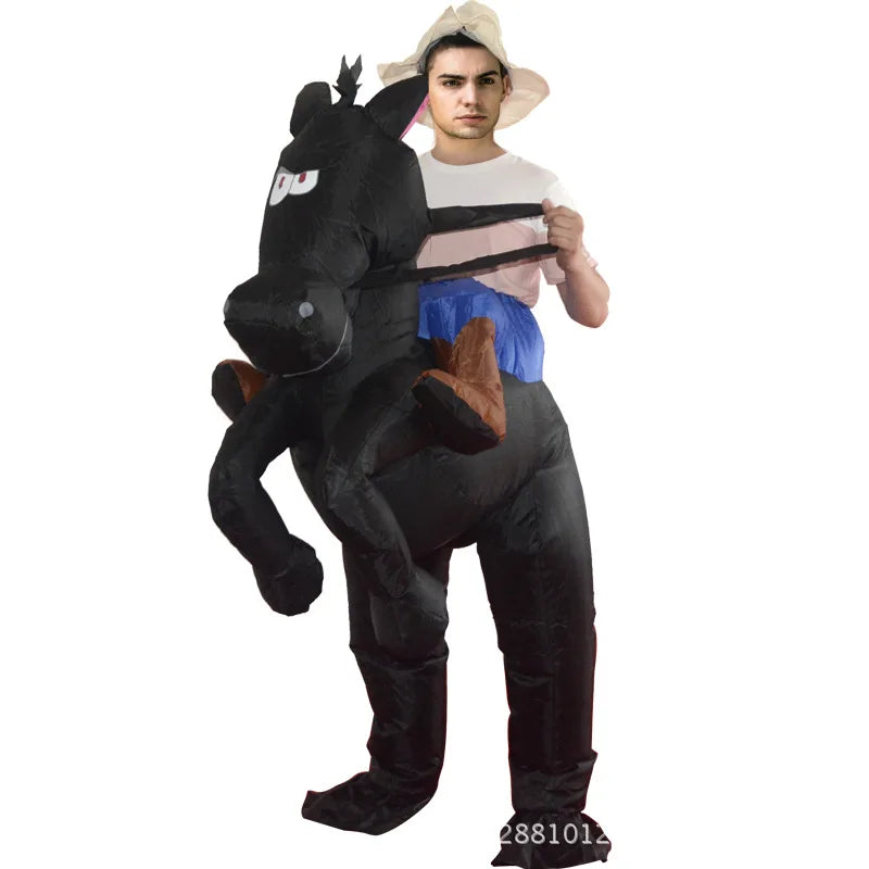 Costume cheval gonflable adulte carnaval vue de côté