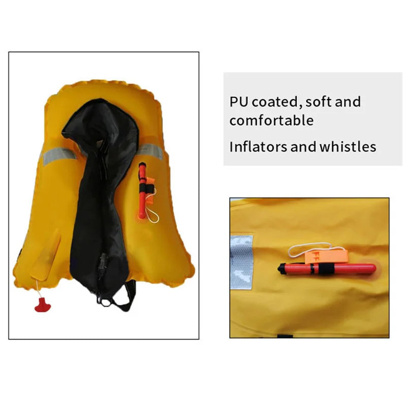 Détail de la poche du gilet de sauvetage gonflable professionnel