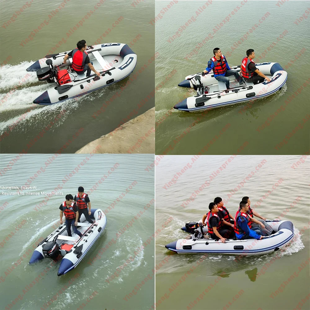 Bateau gonflable pneumatique avec moteur électrique installé