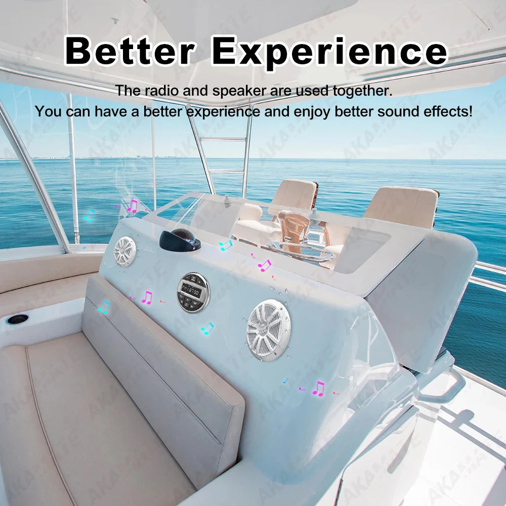 Radio Bluetooth marine avec haut-parleurs étanches