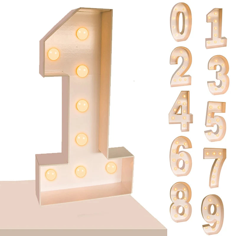 Cadre chiffre lumineux pour baby shower