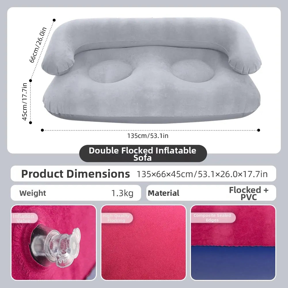 Canapé gonflable double en position allongée pour détente
