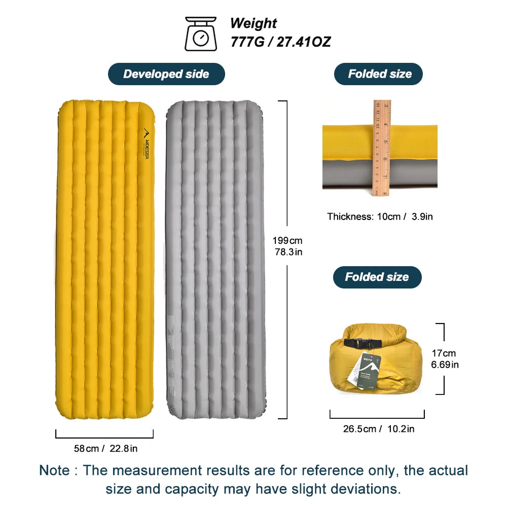 Matelas de camping gonflable ultra-léger déplié en extérieur