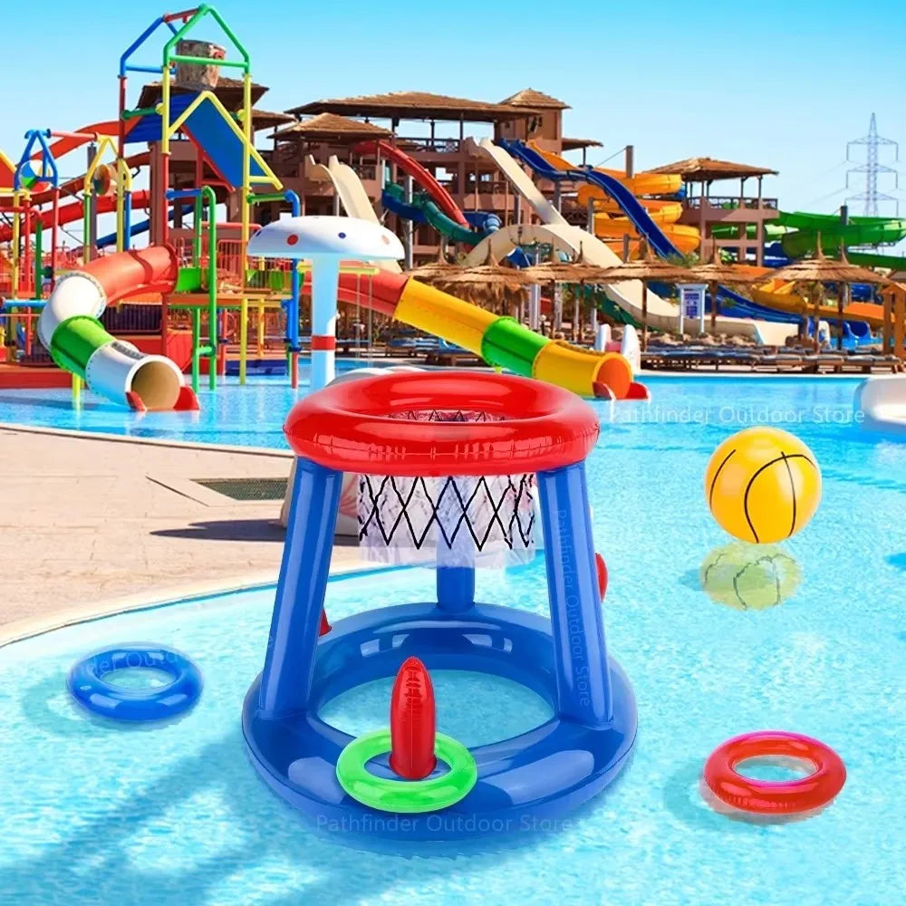 Ensemble basket gonflable piscine avec anneaux PVC