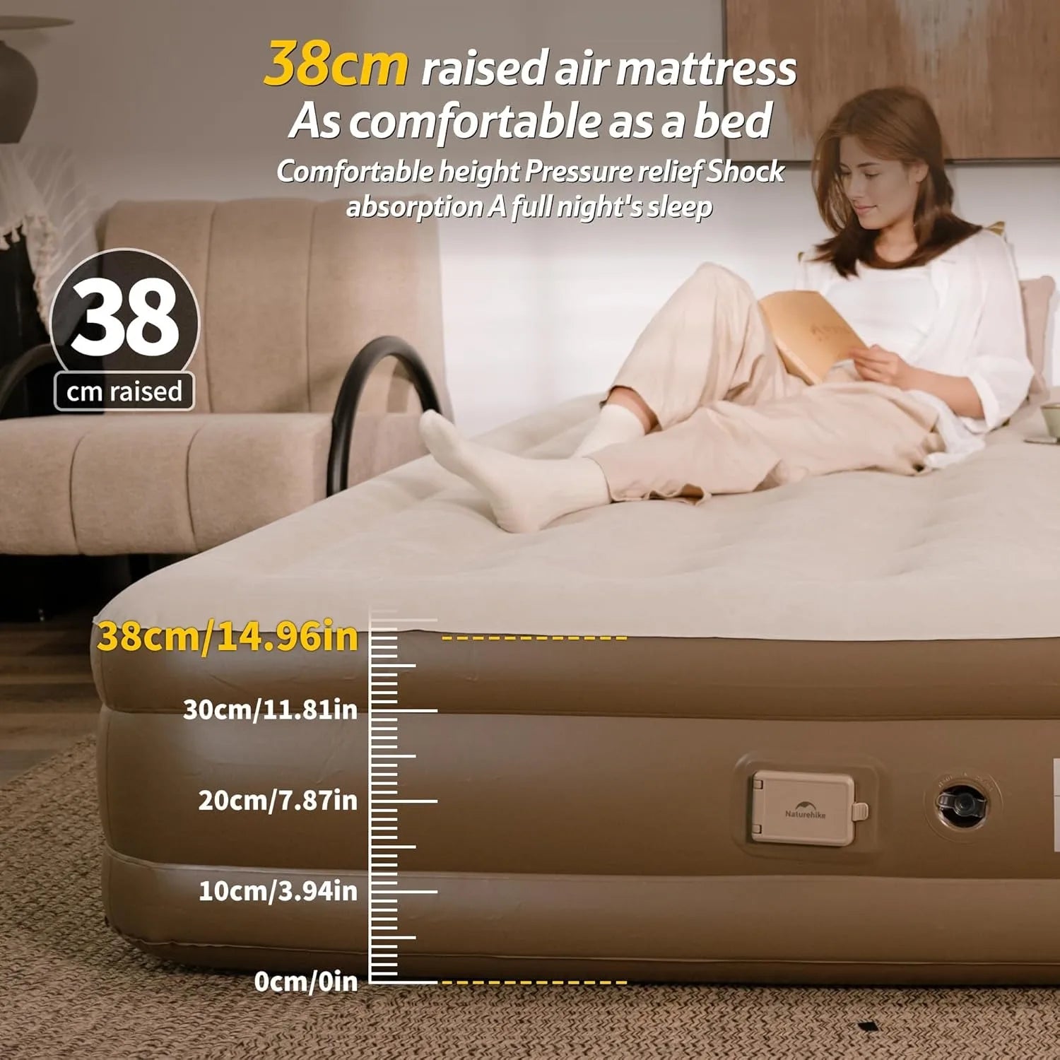 Matelas de camping gonflable utilisé pour 2 personnes