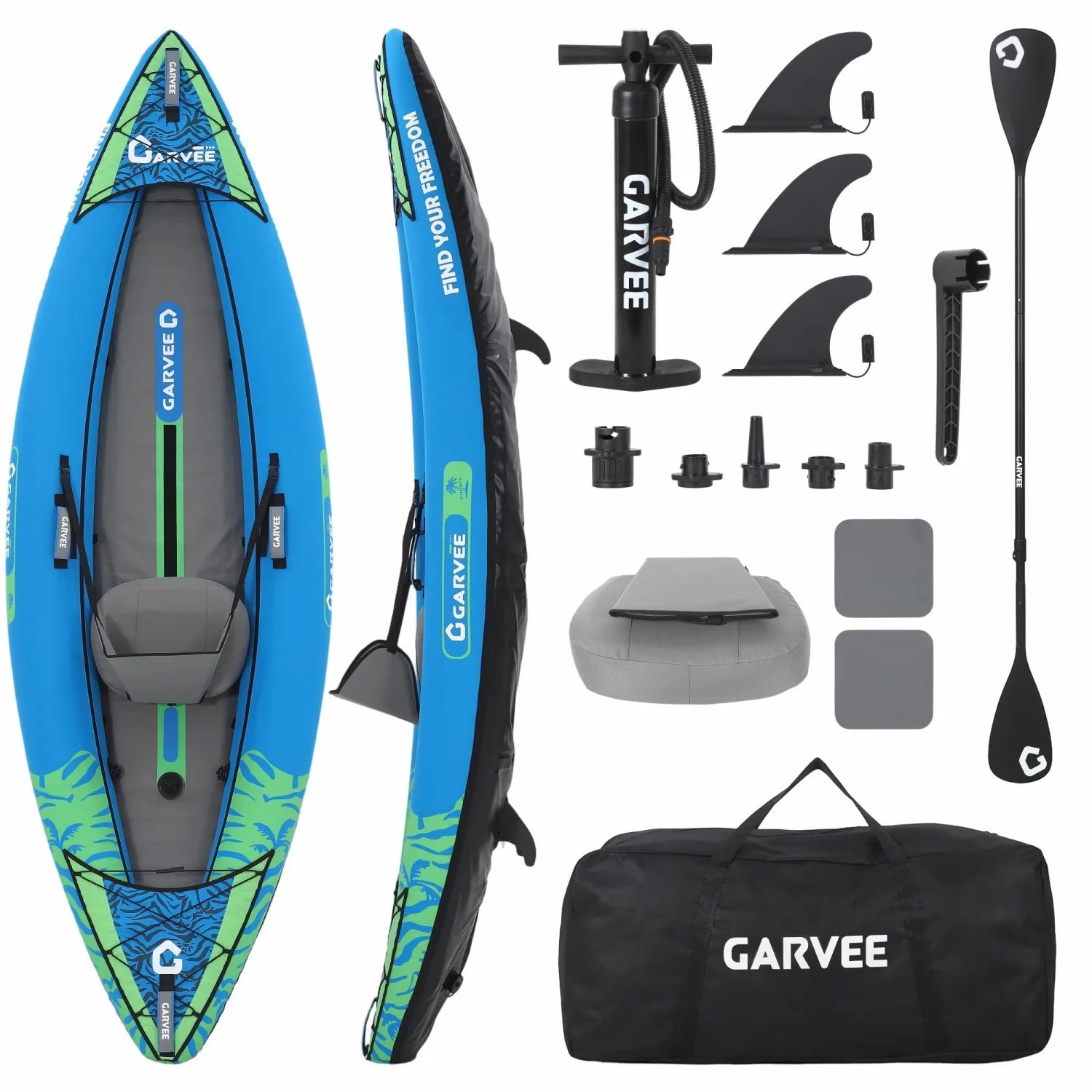 Bateau Gonflable Kayak Confort Duo - vue du dessus