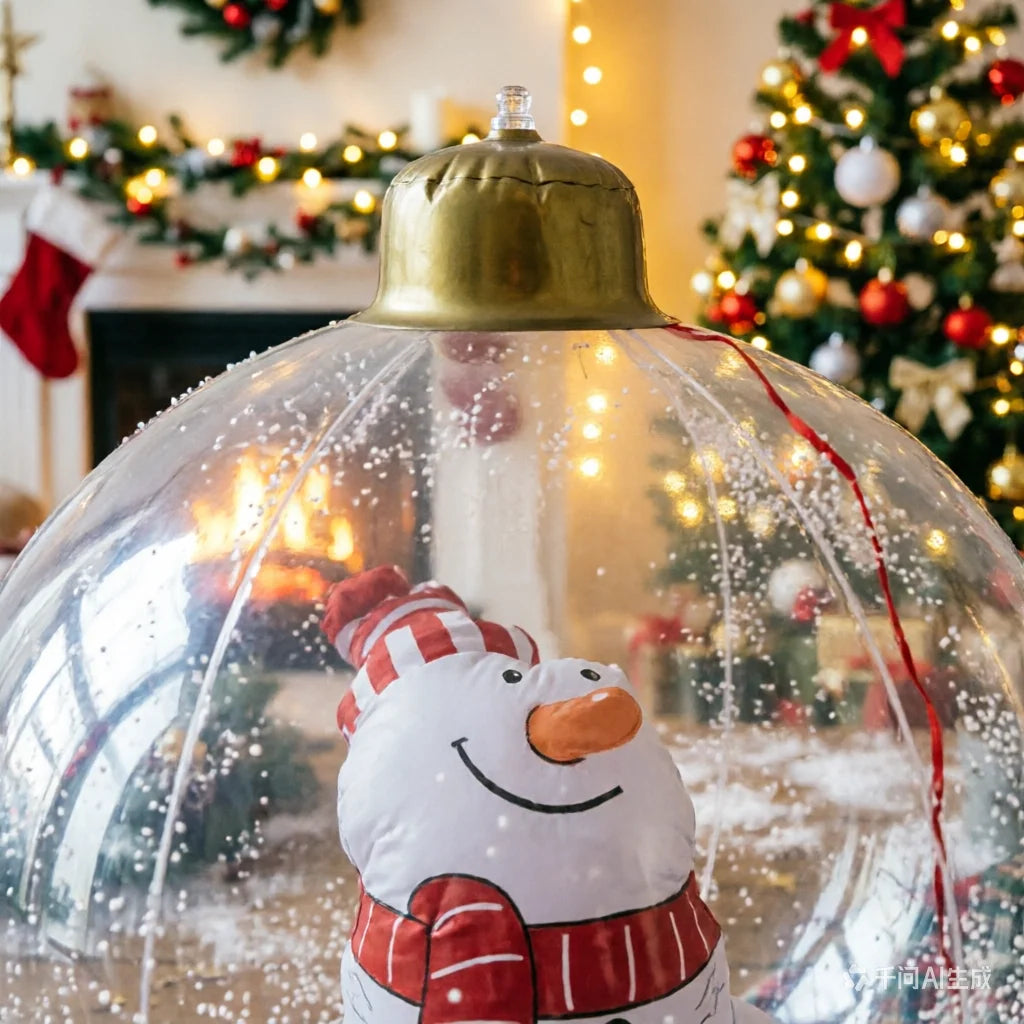 Décoration gonflable Noël boule neige suspendue cour