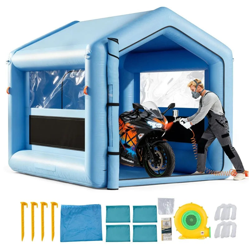 Cabine peinture gonflable toit triangulaire