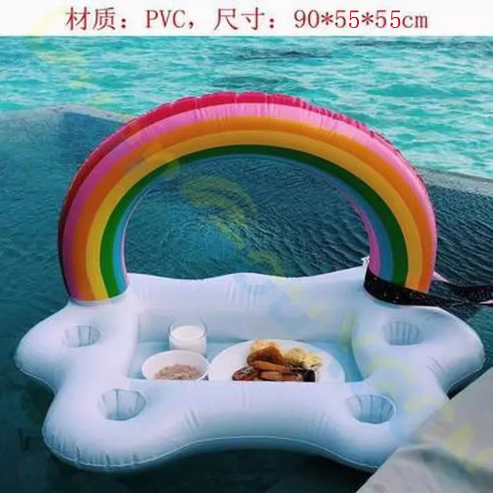 Plateau gonflable coloré piscine