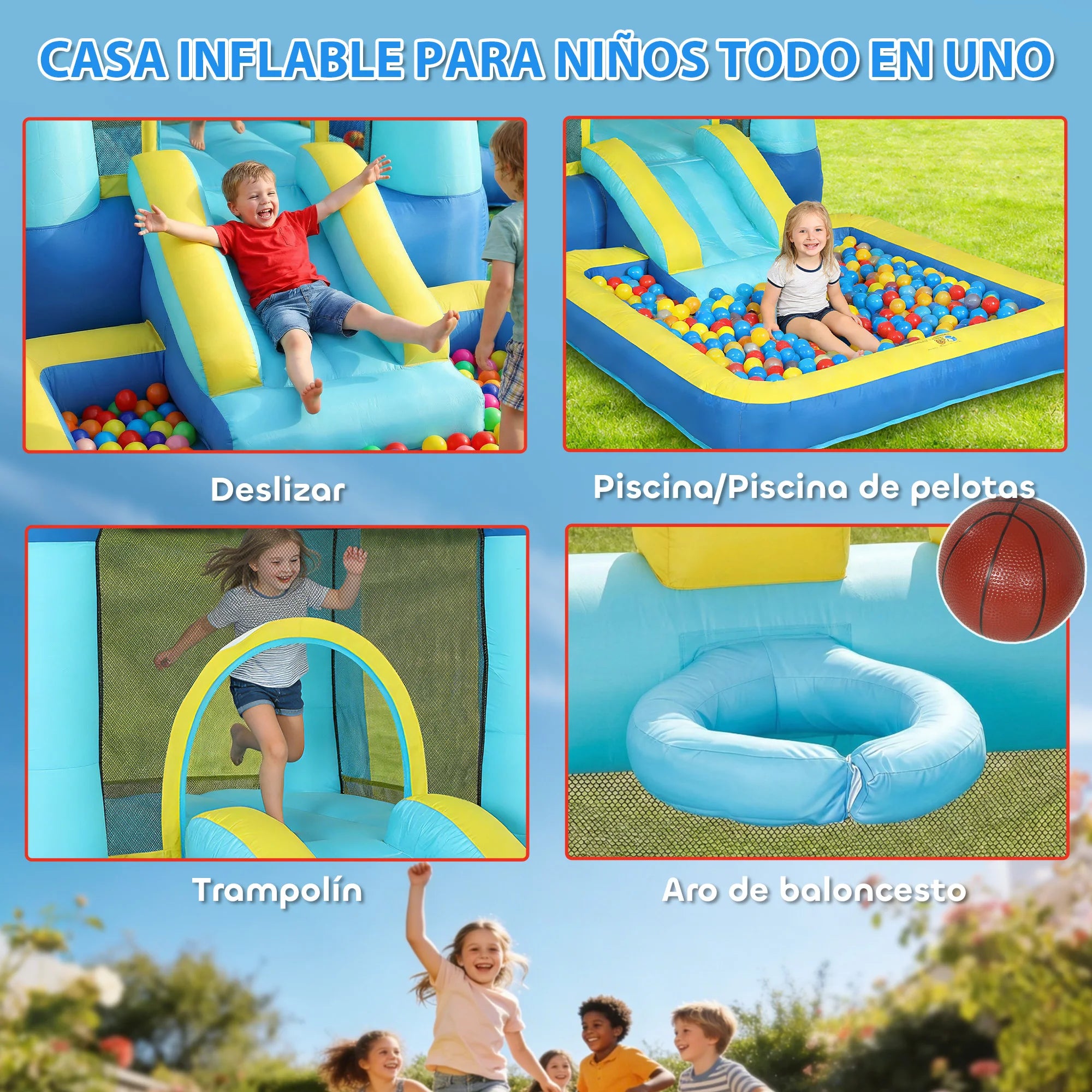 Toboggan du château gonflable multi-jeux