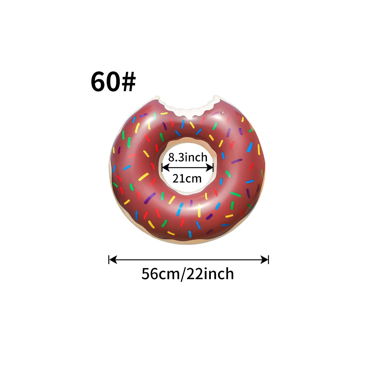 Bouée gonflable donut rose 60 cm légère portable