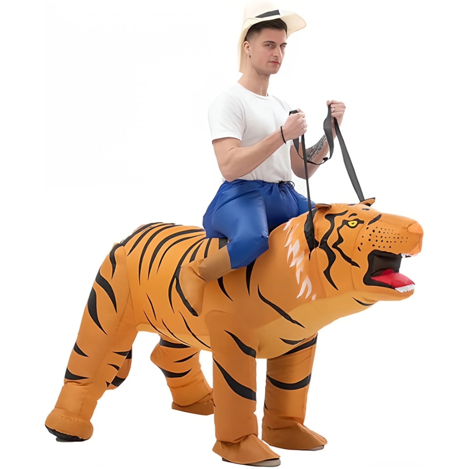 Déguisement gonflable tigre ride-on adulte 160-190 cm