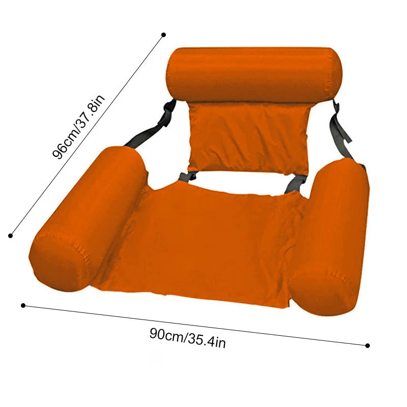 Bouée Gonflable Chaise Longue Pliable vue de côté 12
