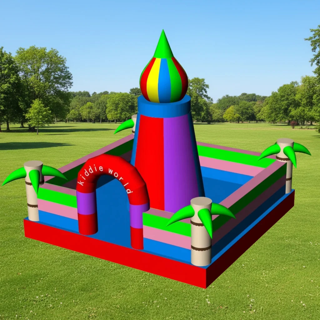 Mur d'escalade gonflable pour enfants installé en extérieur