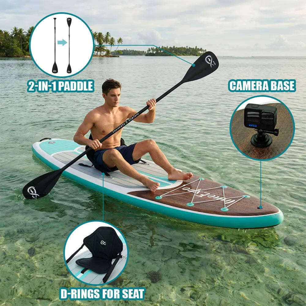 Stand up paddle gonflable équipé de sa pagaie