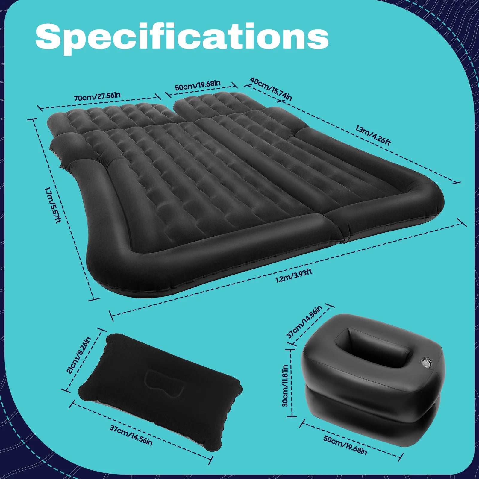 Matelas gonflable avec pompe et oreillers