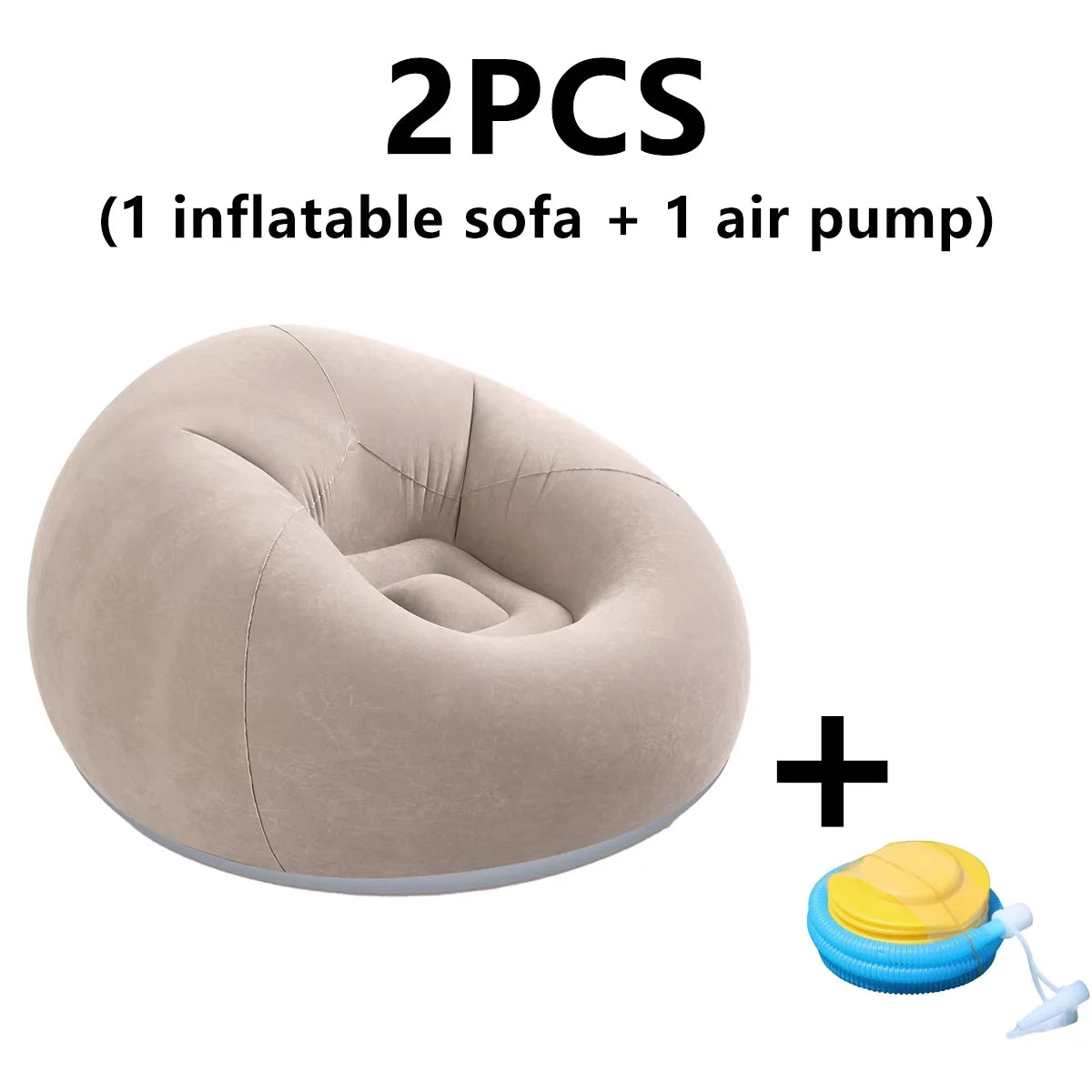 Canapé gonflable pouf rond, gros plan matière