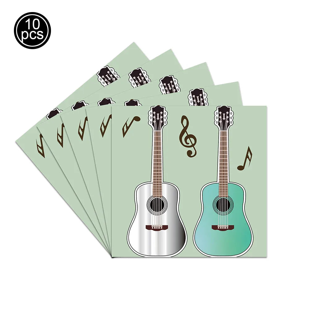 Serviettes en papier thème guitare rock and roll