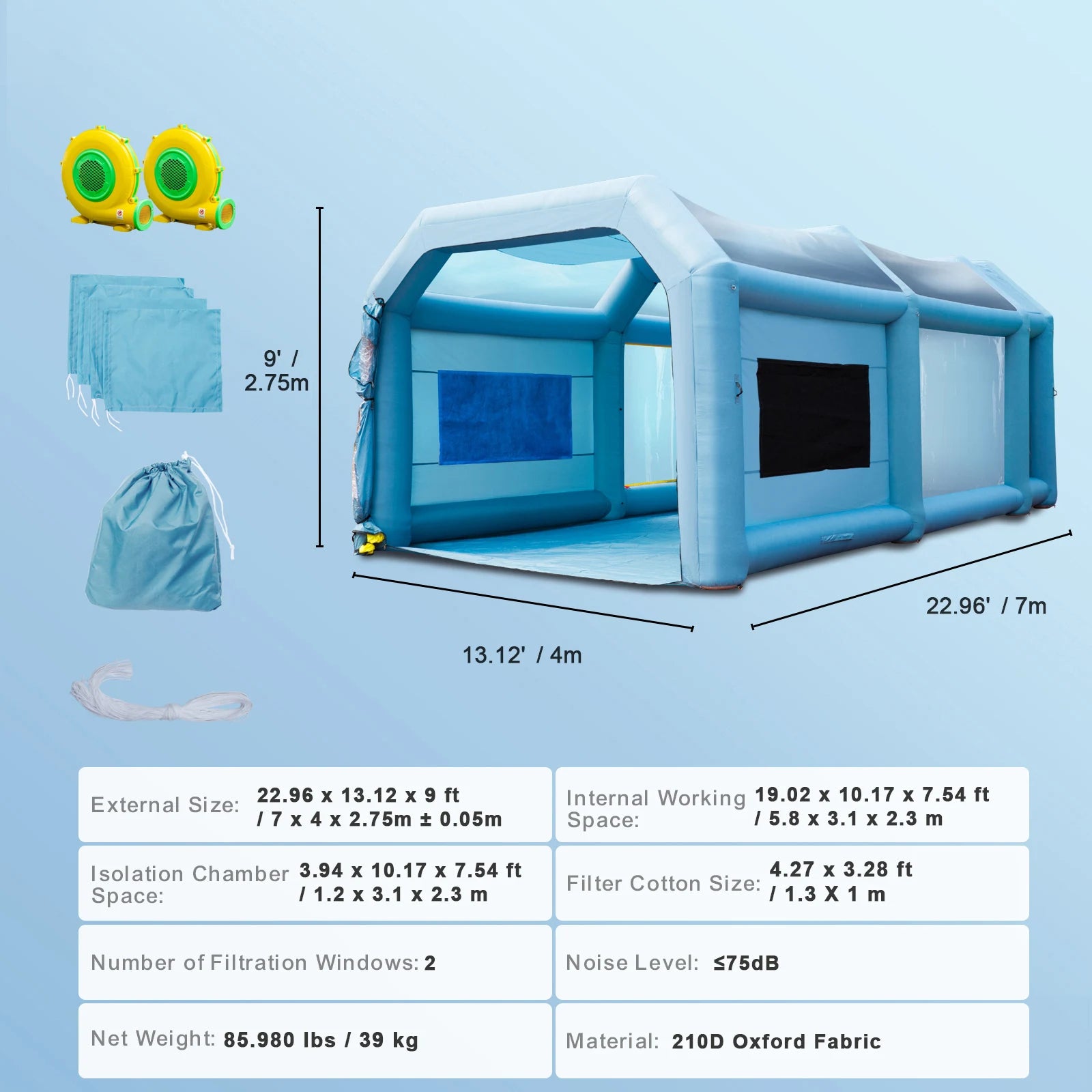 Cabine peinture gonflable installation facile