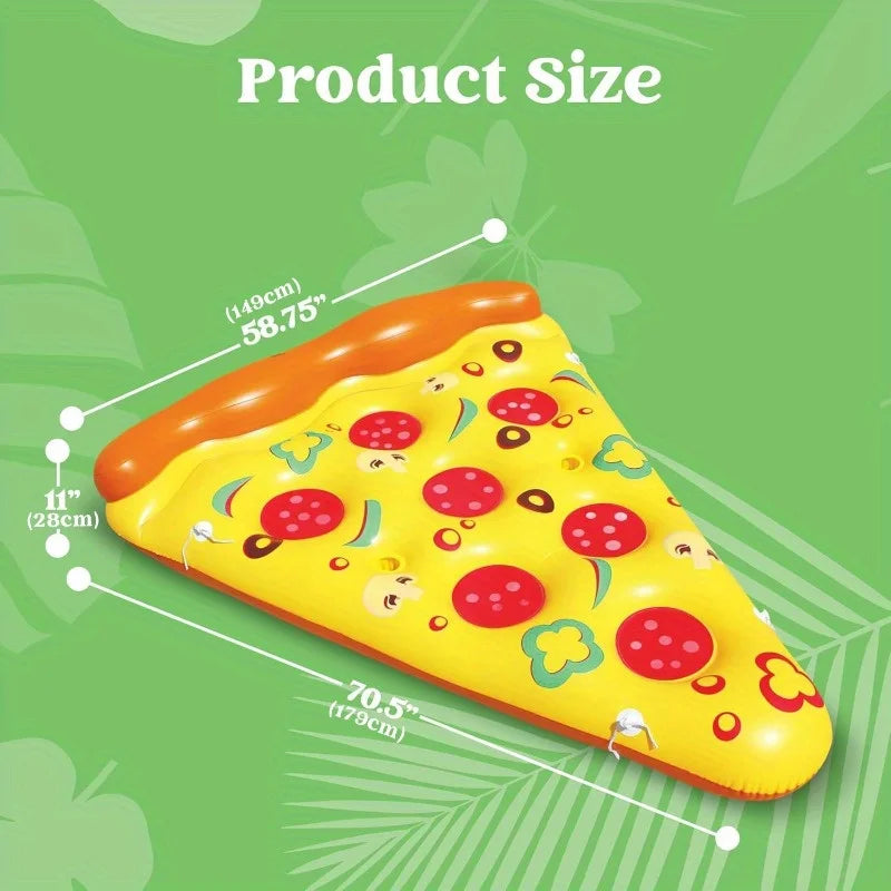 Matelas flottant pizza avec porte-gobelets intégrés